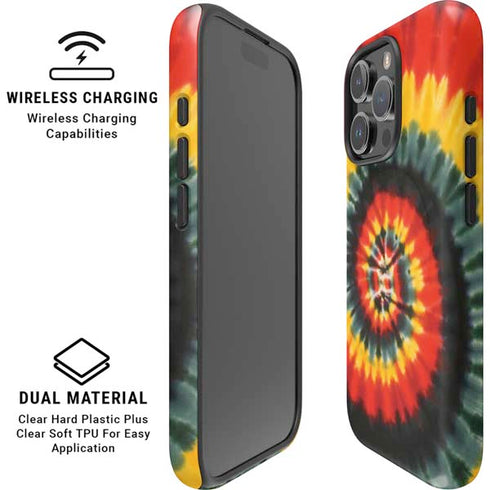 Liquid Blue Tie Dye - Rasta Spiral iPhone 16 Pro Magsafe Impact Case